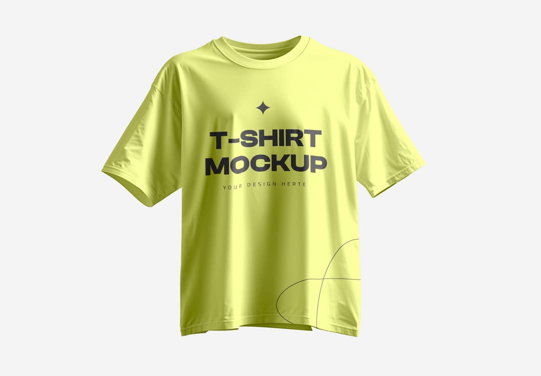 Light Yellow T-Shirt Mockup with Decorative Elements