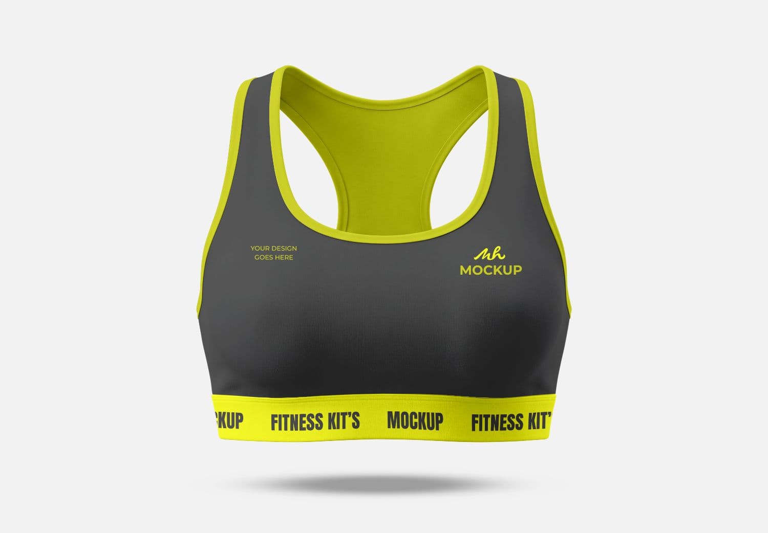 Black and Neon Yellow Sports Fitness Kits  Mockup for Fitness Apparel Branding