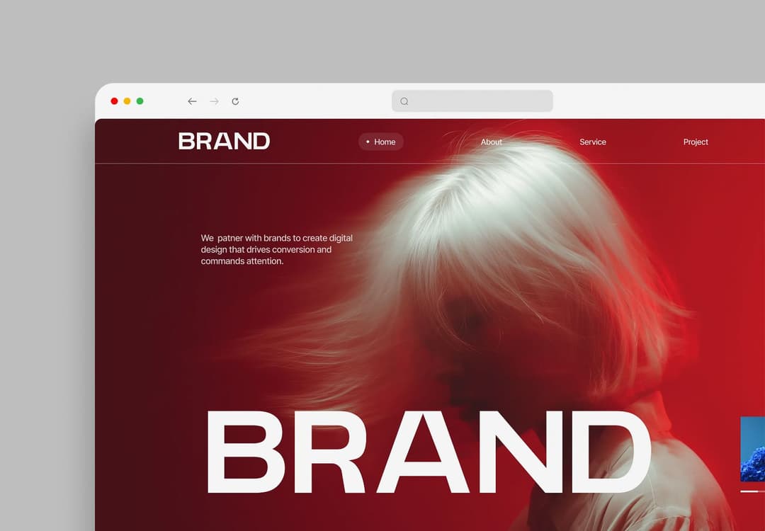 Fashion Brand Website UI Mockup in Desktop Browser