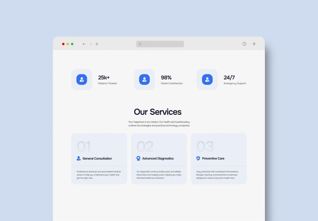 Website Landing Page Mockup for Web UI