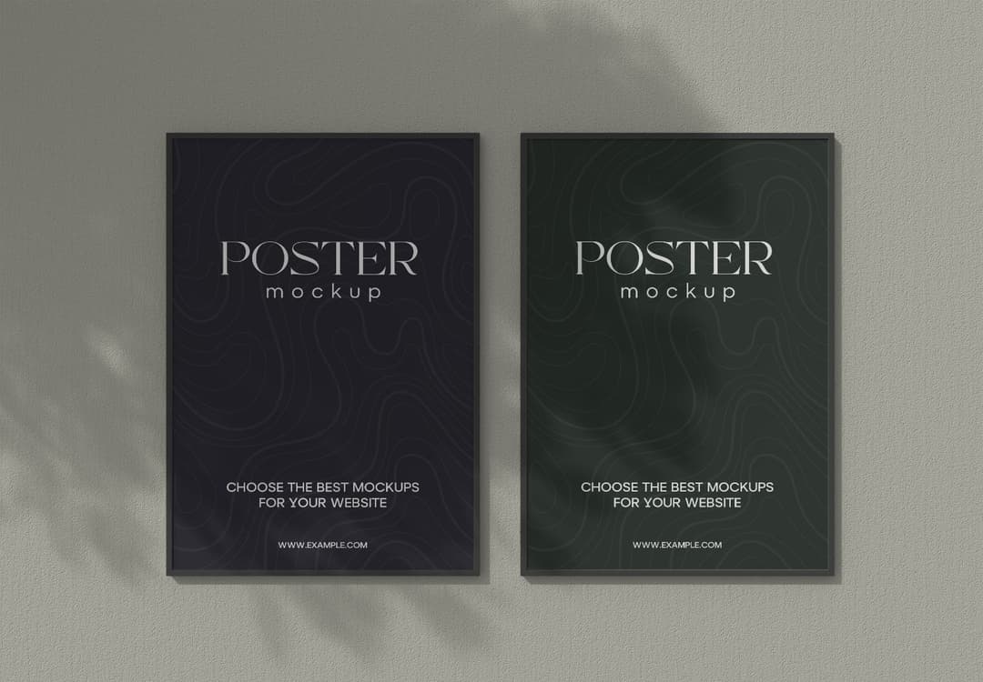 Dark Wavy Wall Poster Mockup