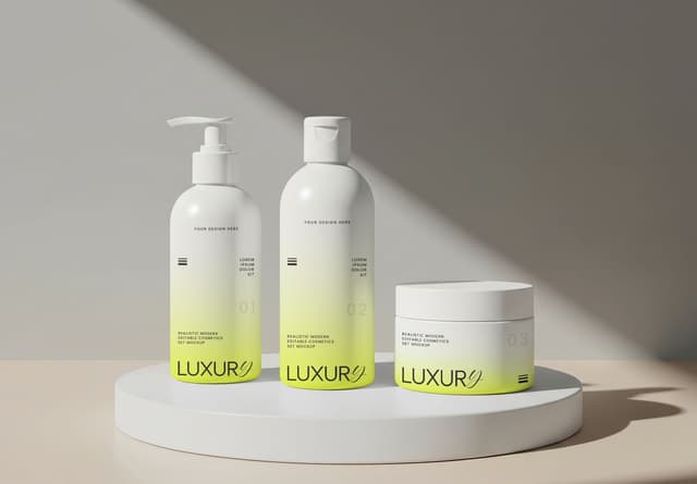 Modern Cosmetic Set Mockup with Gradient Design