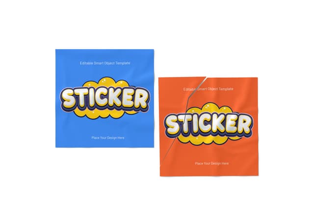 Vibrant Sticker Template Mockup for Creative Projects