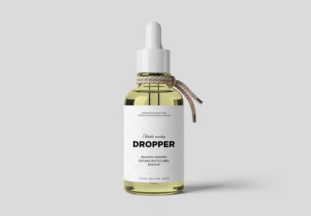 Modern Dropper Bottle Label Mockup