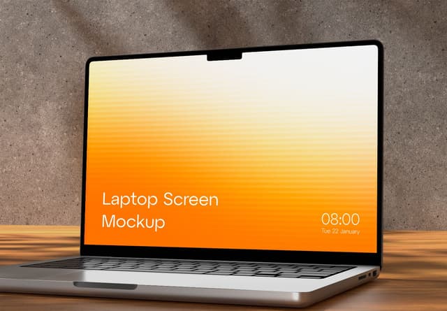 Realistic Laptop Screen Mockup for UI Designers