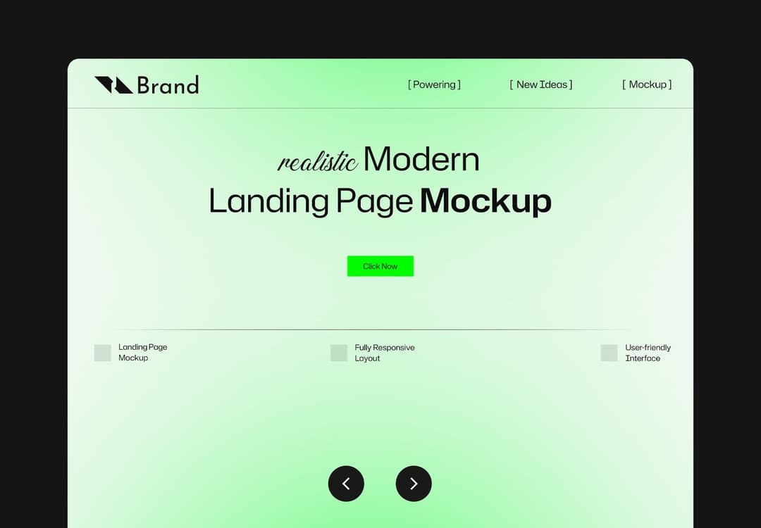 Realistic Modern Web Landing Page Mockup for Branding