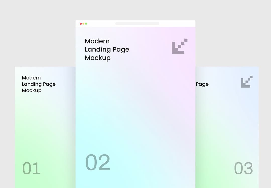 Modern Landing Page Web Mockup for UI Designers