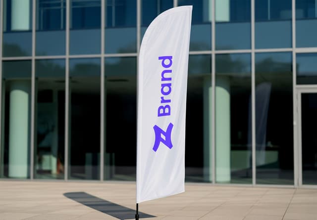 Outdoor Feather Flag Banner Mockup