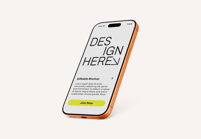 iPhone 17 Pro Angled Screen Mockup