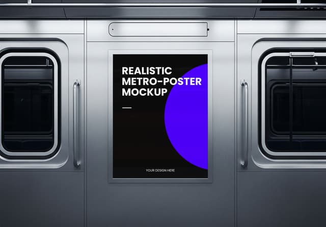Metro Train Poster Advertising Mockup