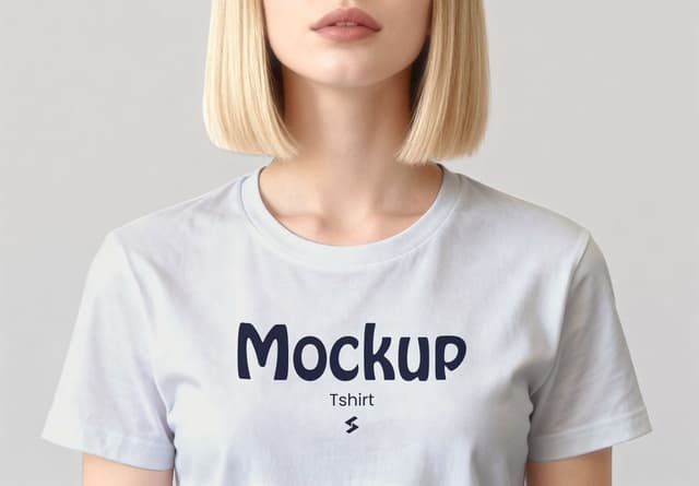 Women White T-Shirt Mockup Front