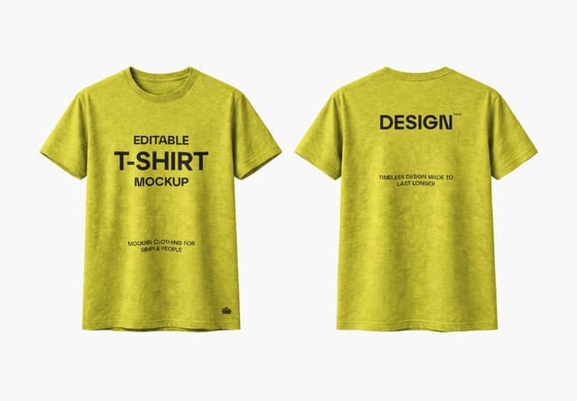 Front and Back T-Shirt Mockup Set