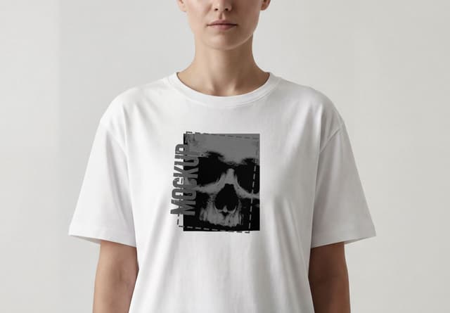 White T-Shirt Front Design Mockup