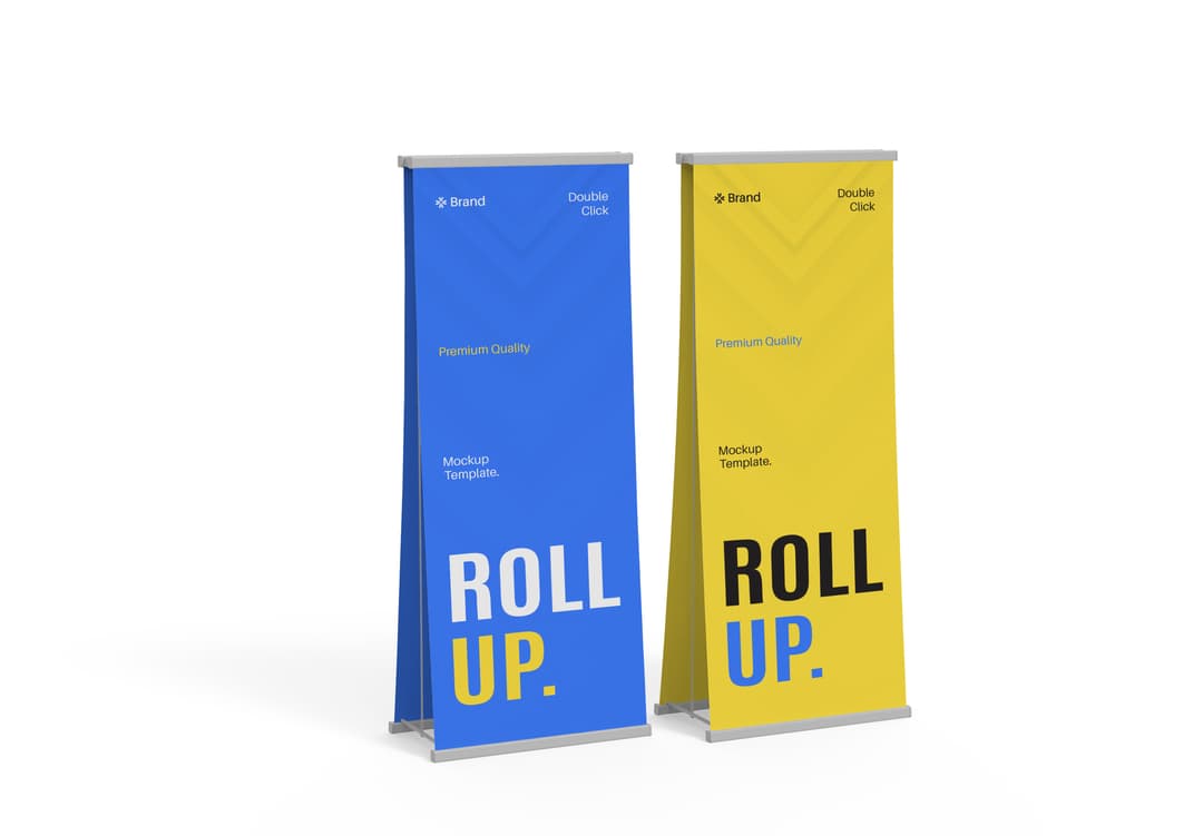 Standing Display Roll Up Banner Mockup Set
