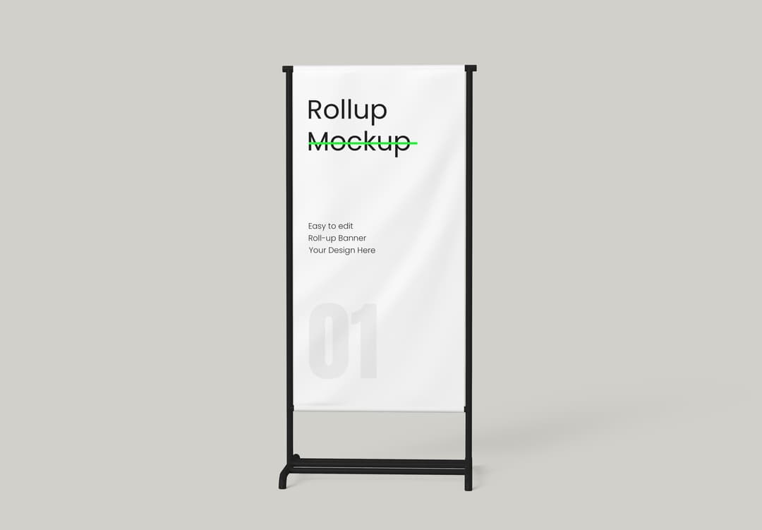 Roll Up Banner Mockup Single Stand Minimal Display