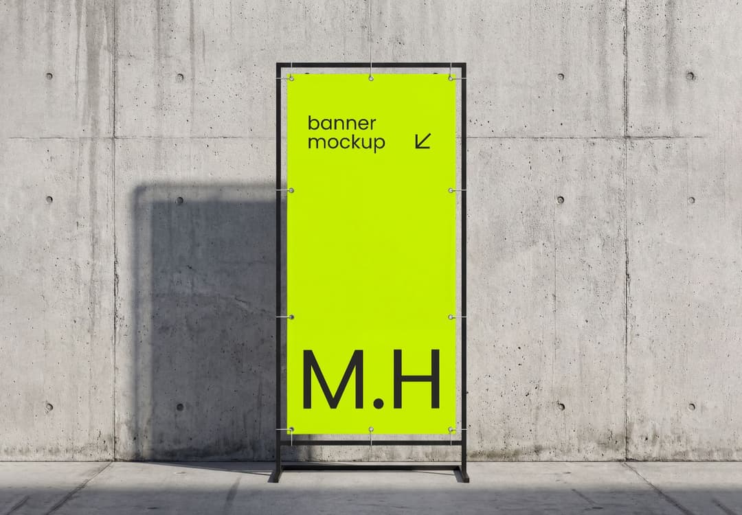 Outdoor Standing Advertising Banner Mockup