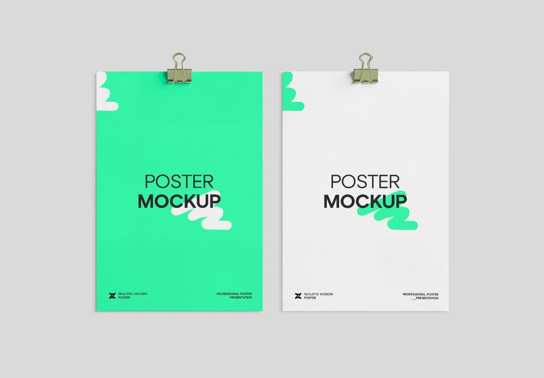 Minimal Poster Display Mockup Set