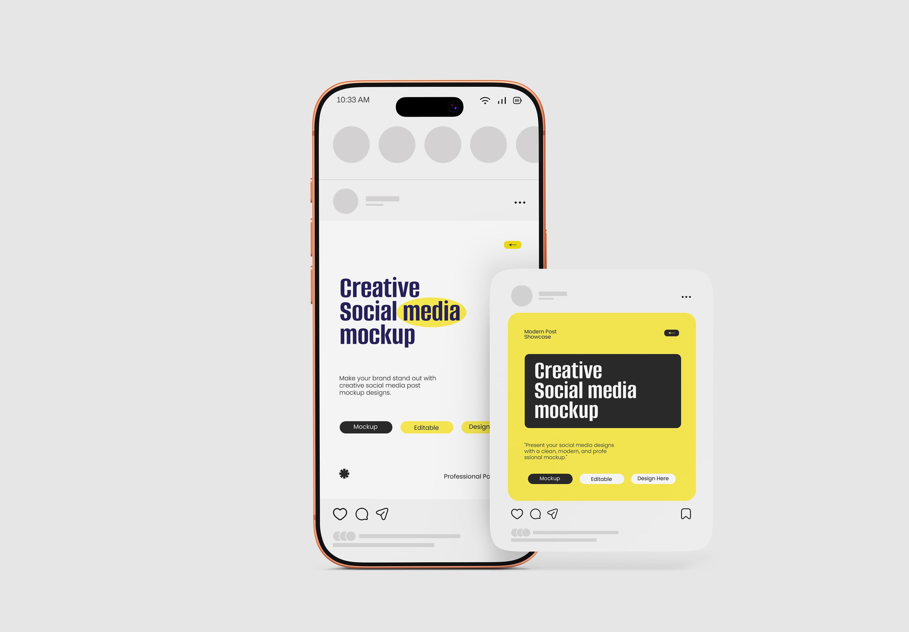 Creative Social Media Post Mockup with Phone
