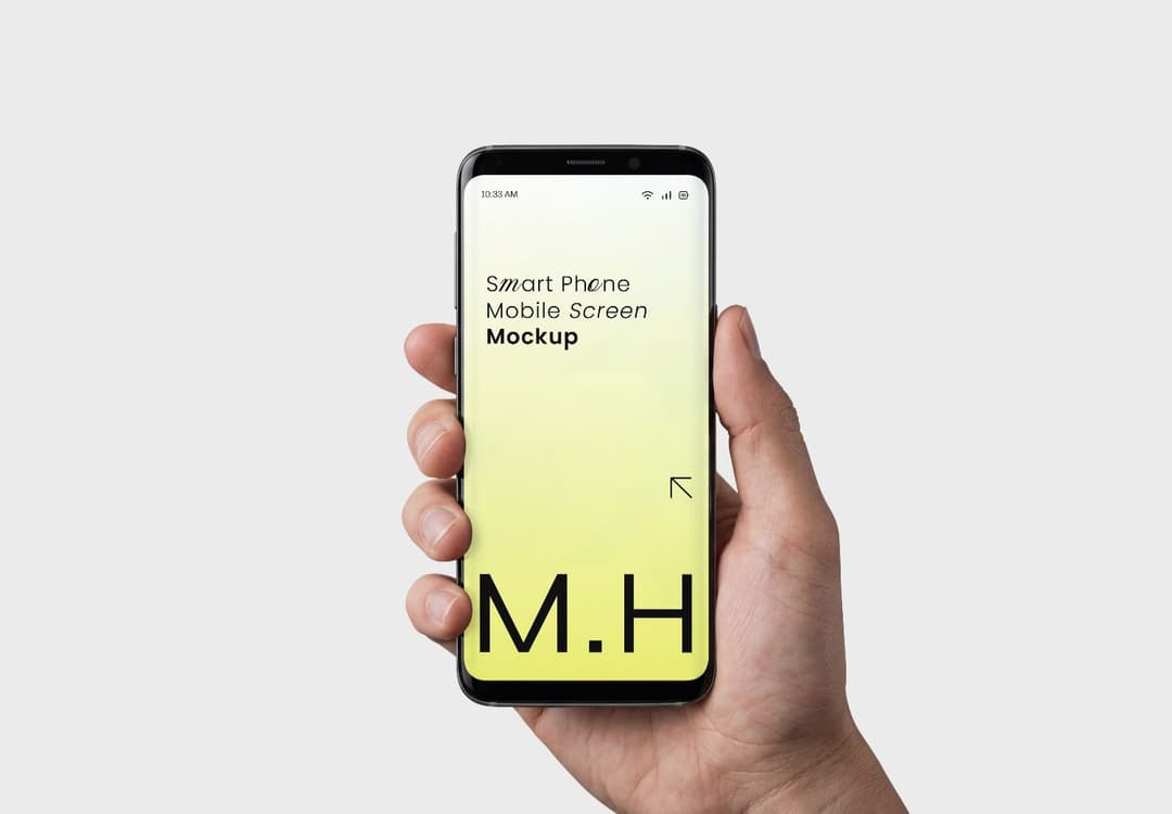 Handheld Smartphone App Presentation Mockup