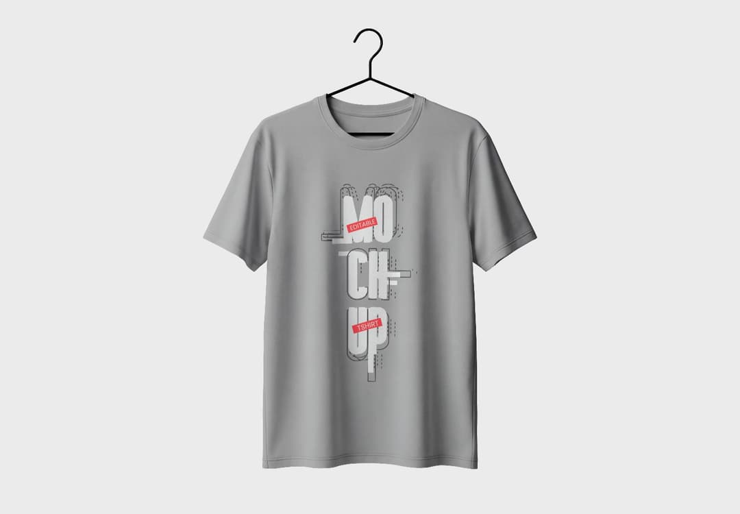 T-Shirt Mockup on Hanger - Front View Display