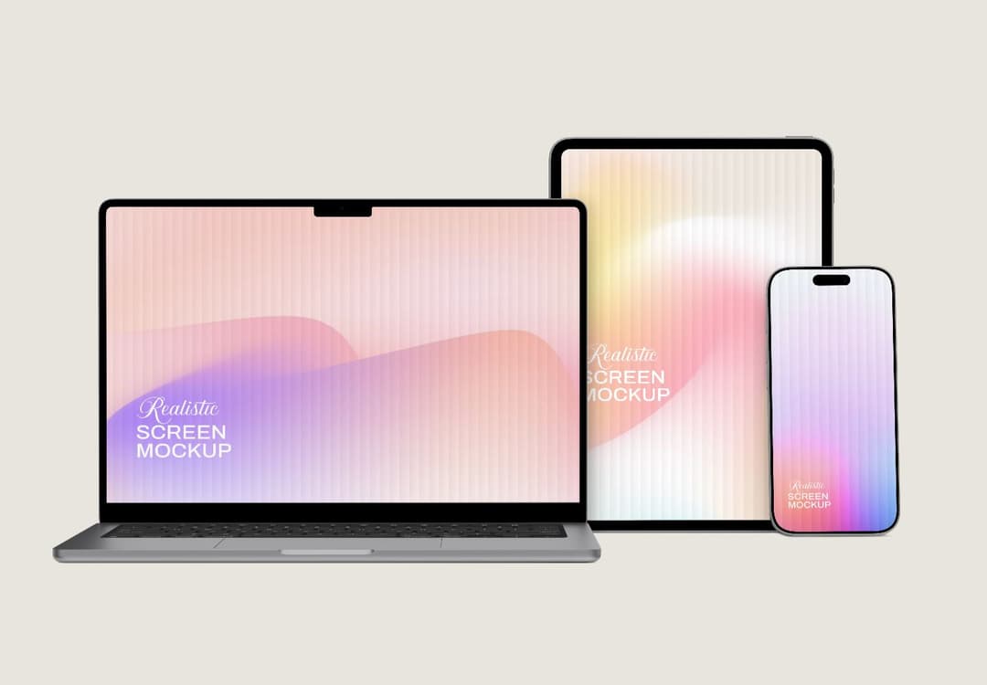 Multi Device Screen Display Mockup