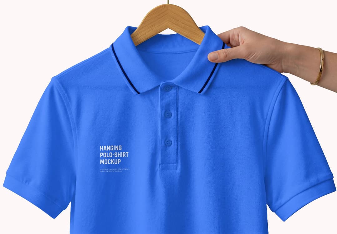 Hanging Polo T Shirt Mockup