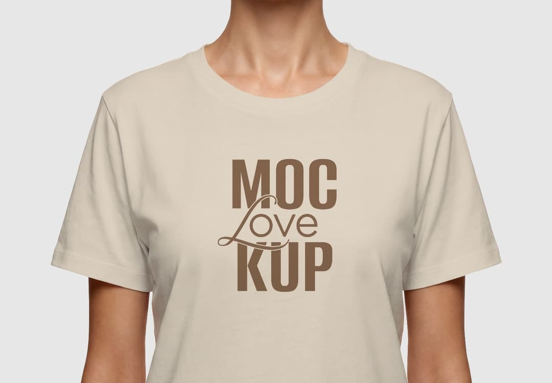 Minimal Front T-Shirt Branding Mockup with Center Print