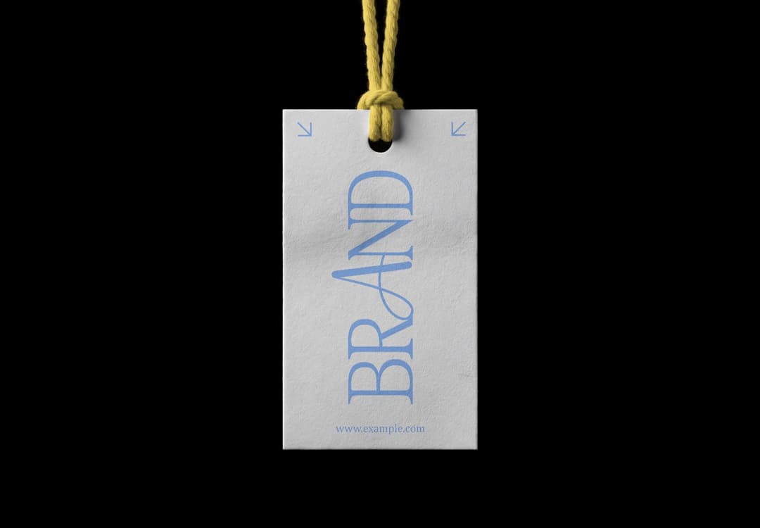 Minimal Hanging Tag Branding Mockup with String Detail