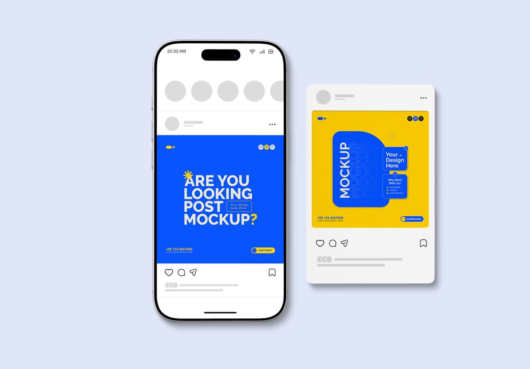 Social Media Post Smartphone Mockup