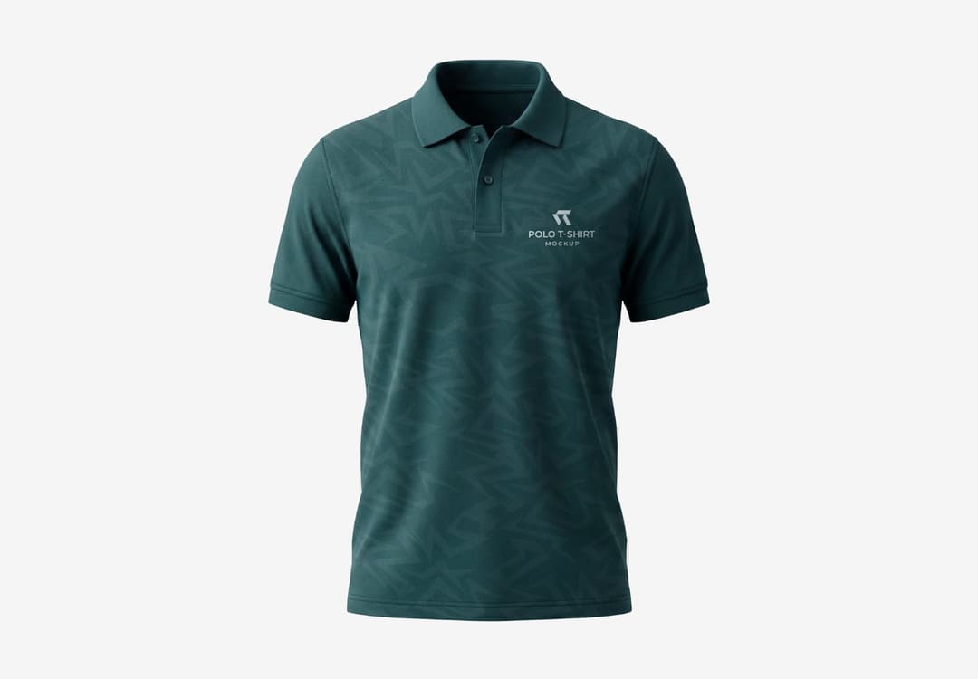 Classic Polo T-Shirt Front View Mockup