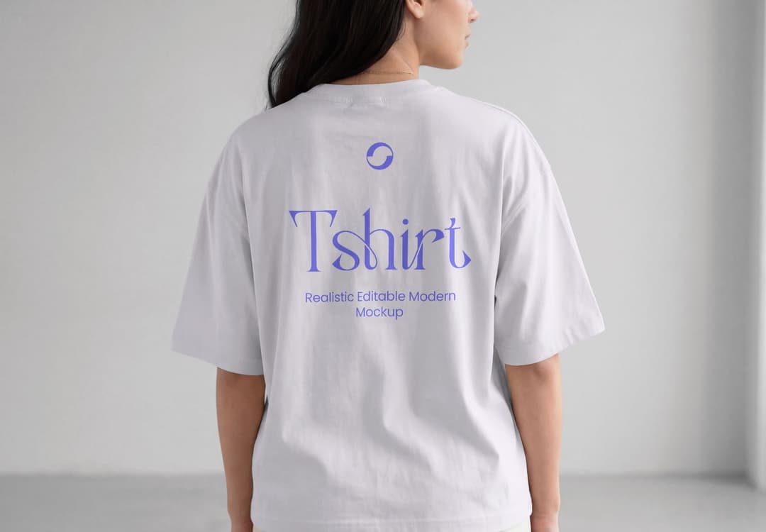 T-Shirt Back View Mockup – Apparel Branding Presentation for Fashion Designs