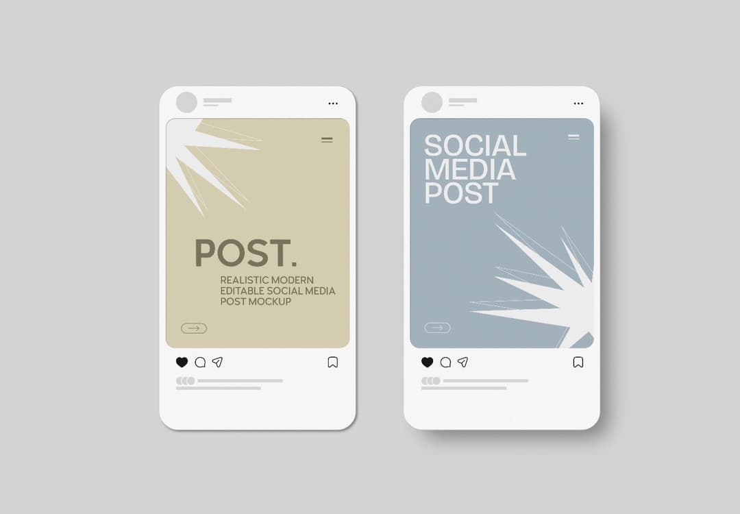 Social Media Post Mockup – Dual Poster Side View