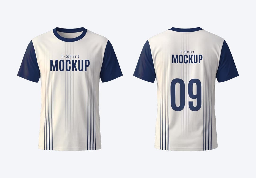T-Shirt Mockup with Vertical Stripe Design