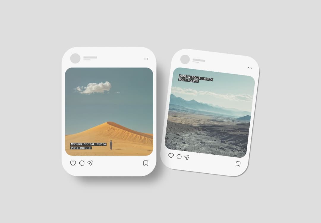 Minimal Social Media Post Card Mockup Set