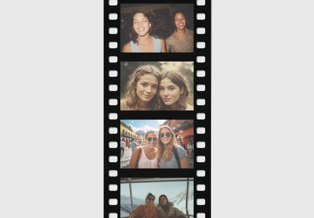 Analog Film Strip Photo Frame Mockup