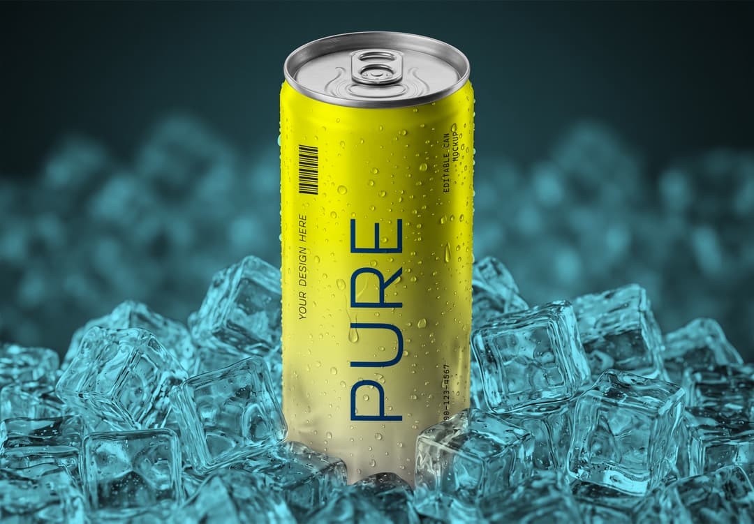 Cold Drink Can Mockup