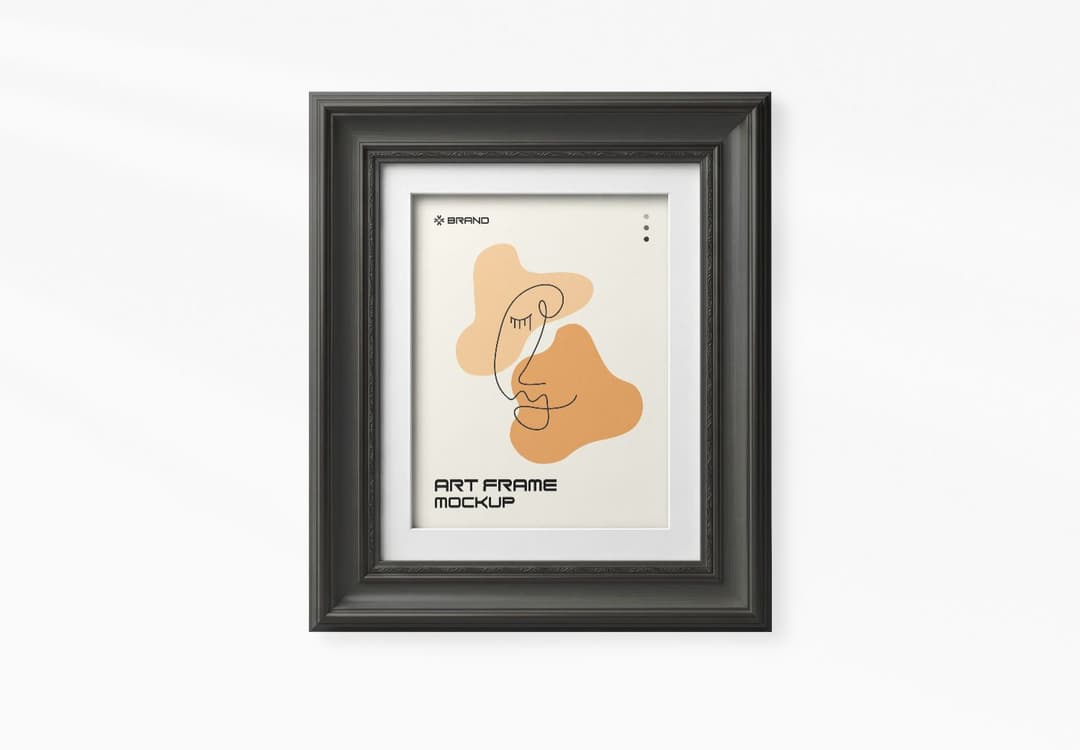 Classic Black Vertical Art Frame Mockup