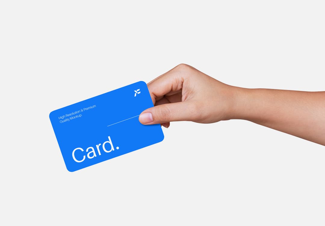 Single Hand Holding Business Card Mockup
