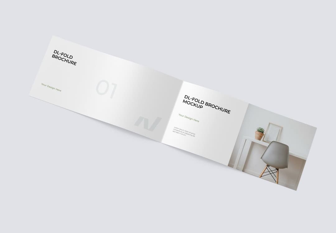 Minimal DL Bifold Brochure Mockup