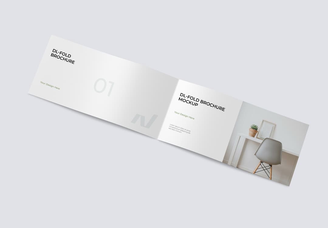 Minimal DL Bifold Brochure Mockup | MockupHive