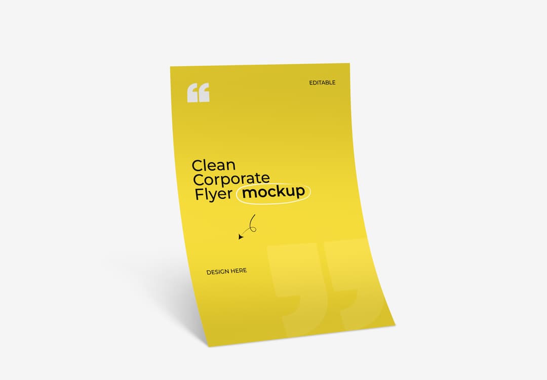 Minimal Curved Flyer Mockup | MockupHive