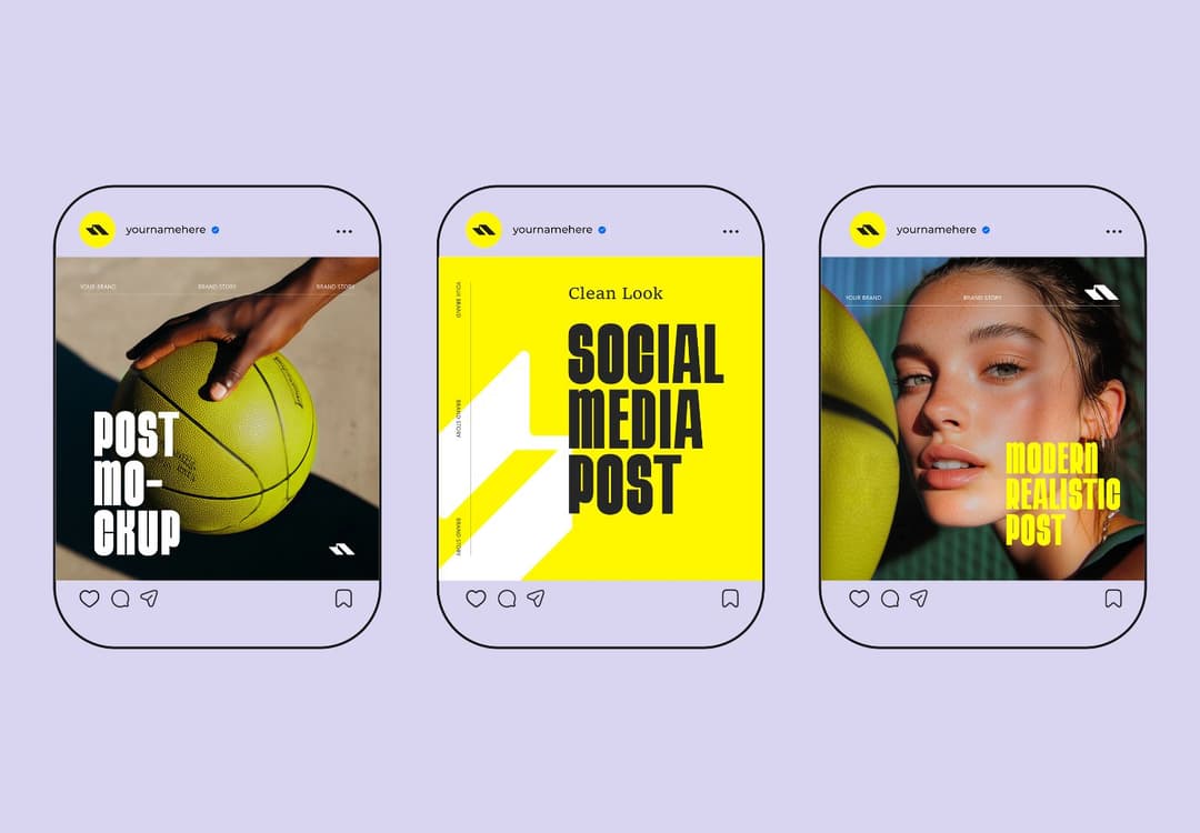 Social Media Multiple Post Mockup Set