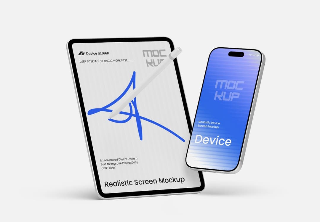 Multi Device Mockup PSD – Realistic iPhone & Tablet Screen Presentation