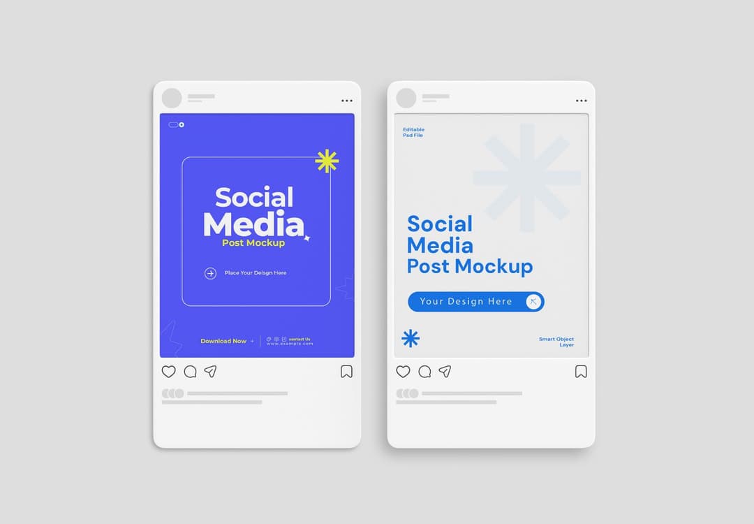 Side-by-Side Social Media Post Mockup
