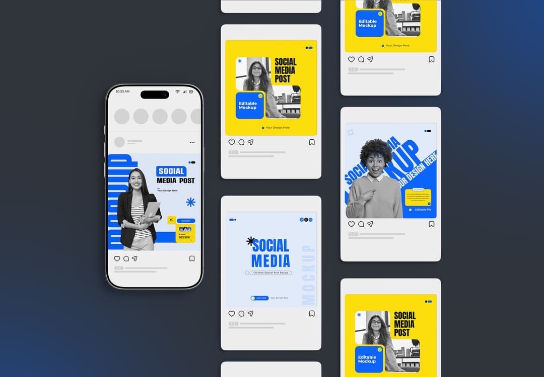 Realistic Instagram Feed Social Media Post Mockup