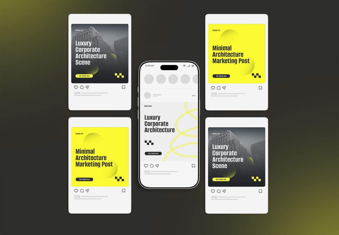 Creative Instagram Feed Branding Mockup | MockupHive