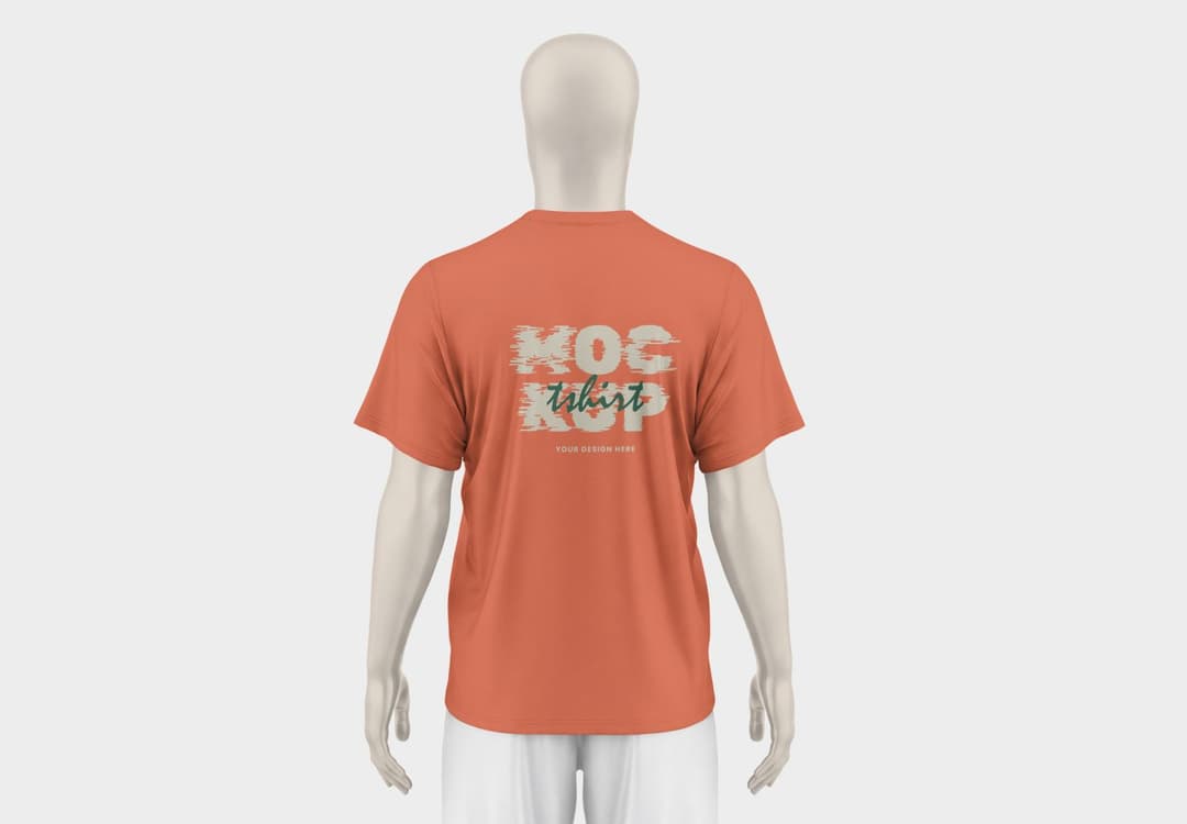 Realistic Back View T-Shirt Mockup | MockupHive