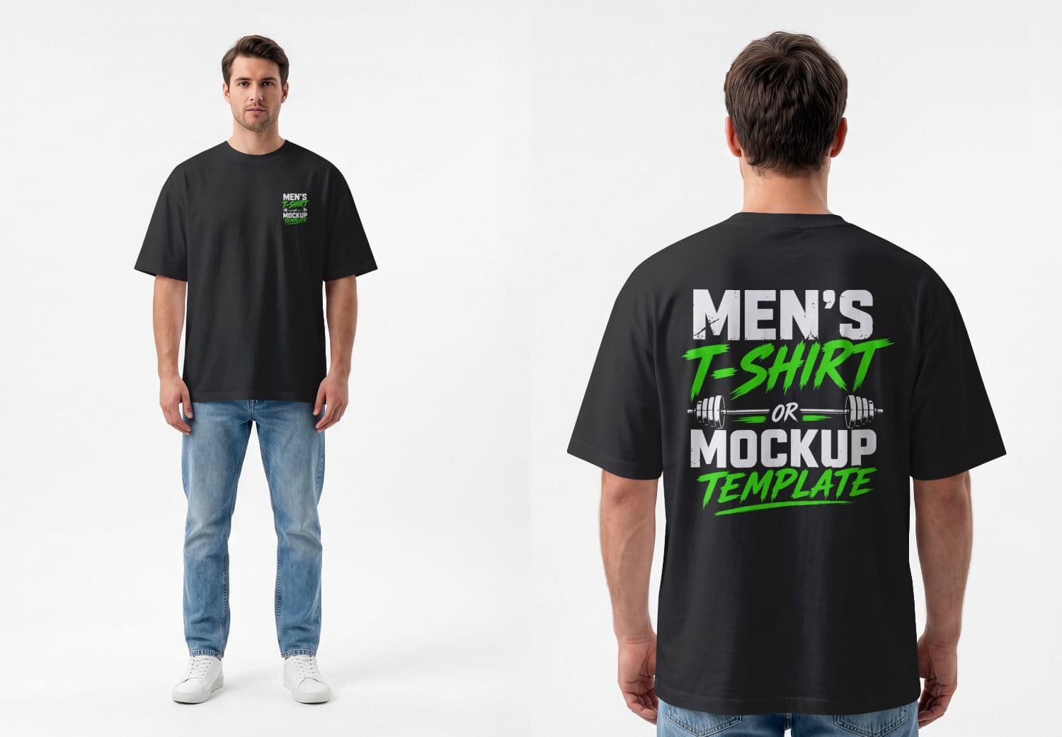 Men's T-Shirt Mockup – Front & Back Apparel Presentation