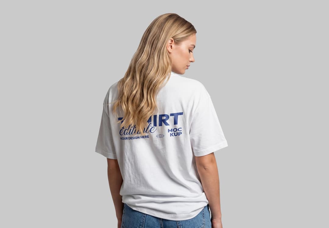 Women's Back T-Shirt Mockup – Realistic Apparel Presentation