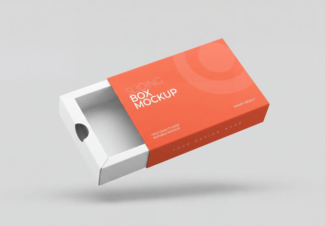 Sliding Box Packaging Mockup PSD